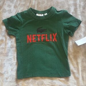 Lacoste Kids Green Tee with Red Logo